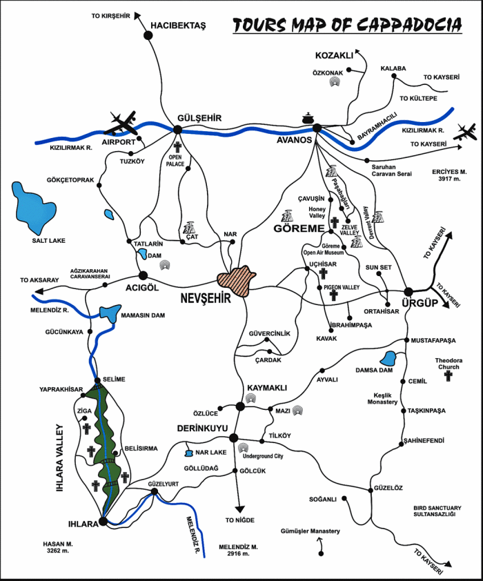 Mapa de Capadocia Mapa de capadocia